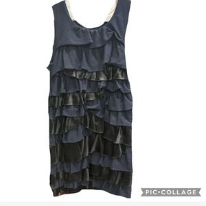 Crewcuts Navy and Black Ruffle Midi Dress
